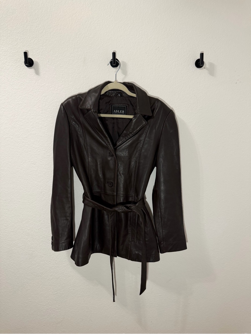 Vintage Brown Leather Belted Jacket/Blazer